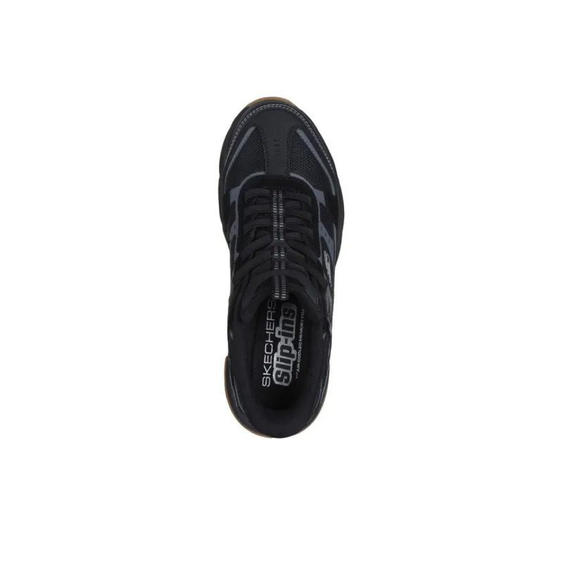 Skechers Slip Ins Anti Slip Wear Resistant Low Top Hiking Shoes Men's Black-2