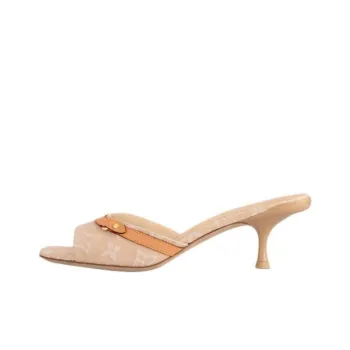LOUIS VUITTON Slide Slippers 5.5cm Women's Beige