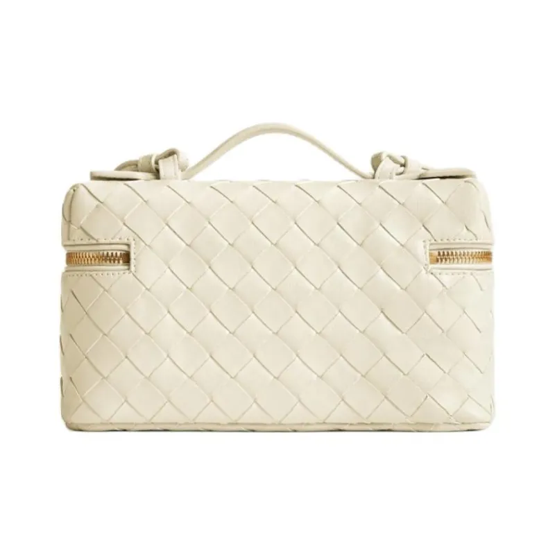 Bottega Veneta Intrecciato Calfskin Makeup Bag Women's Sea Salt Color-2