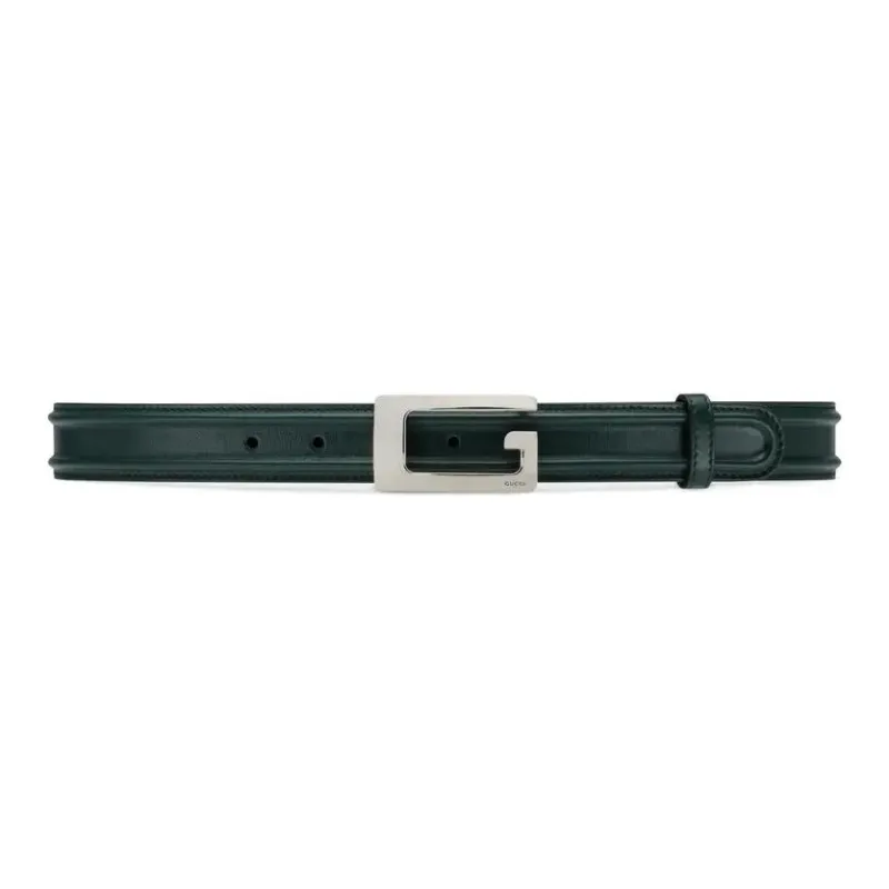 GUCCI Leather Leather Belts Men's Dark Green Width: 3cm-0