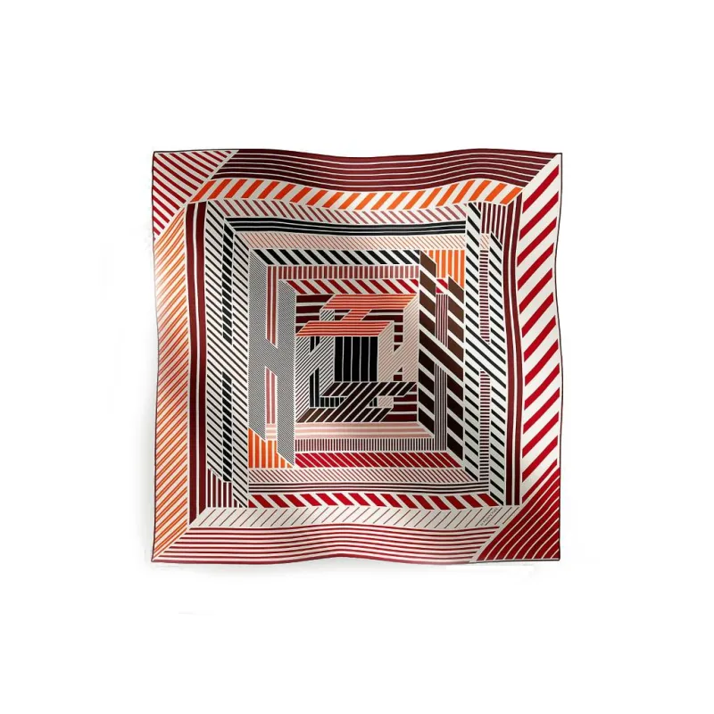 HERMES Cotton Silk Silk Scarves Unisex Red-0