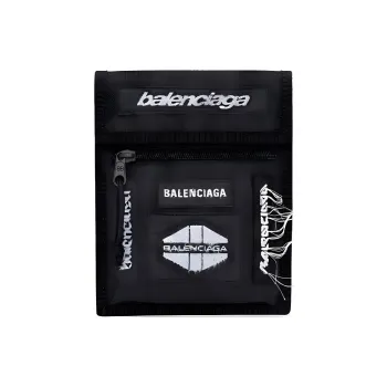 Balenciaga Explorer Embroidery Shoulder Bag, Crossbody Bag Trumpets Men's Black