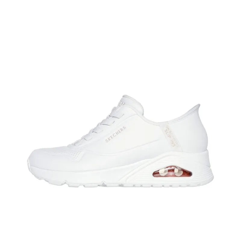 Skechers Uno Anti Slip Wear Resistant Low Top Casual Shoes Women's White-0