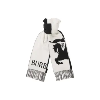 Burberry Cashmere Knit Scarves Men's Black/White
