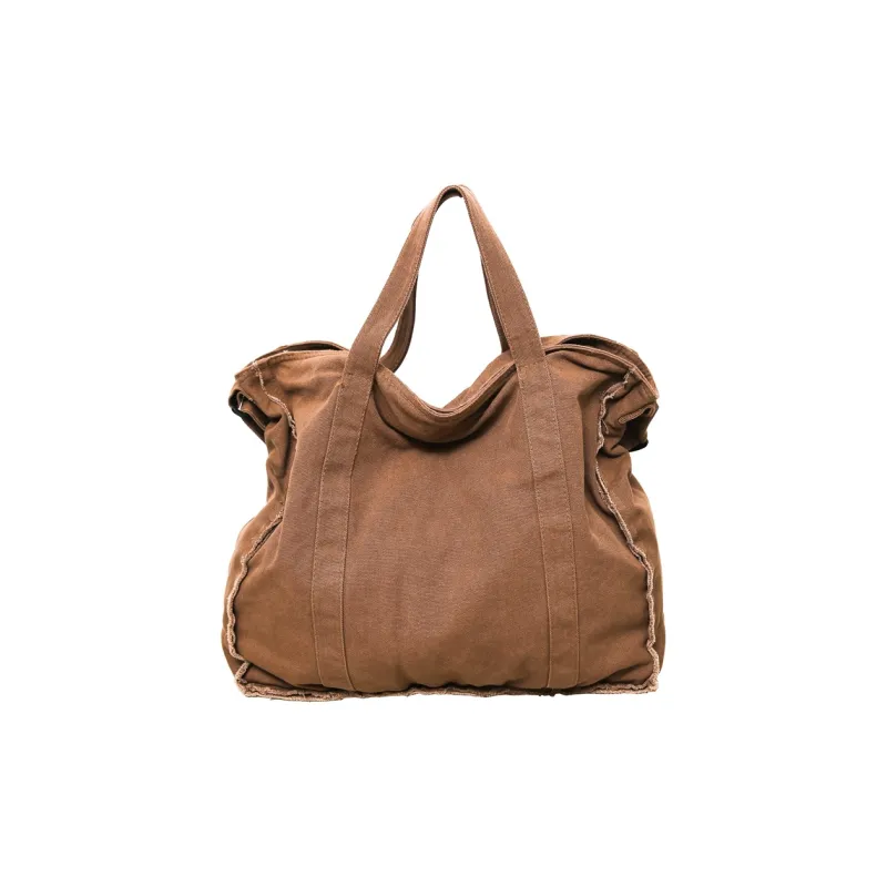 Travel Canvas Canvas Bag One Shoulder Handbag Regular Unisex Black/White/Gray/Khaki/Green/Brown-10