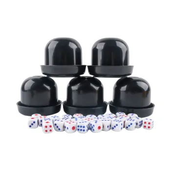 Miao Ji Dice Cup And Color Cup Five Piece Set Color Dice Shaker Cup And Stopper With 30 Pcs Dice Board Games
