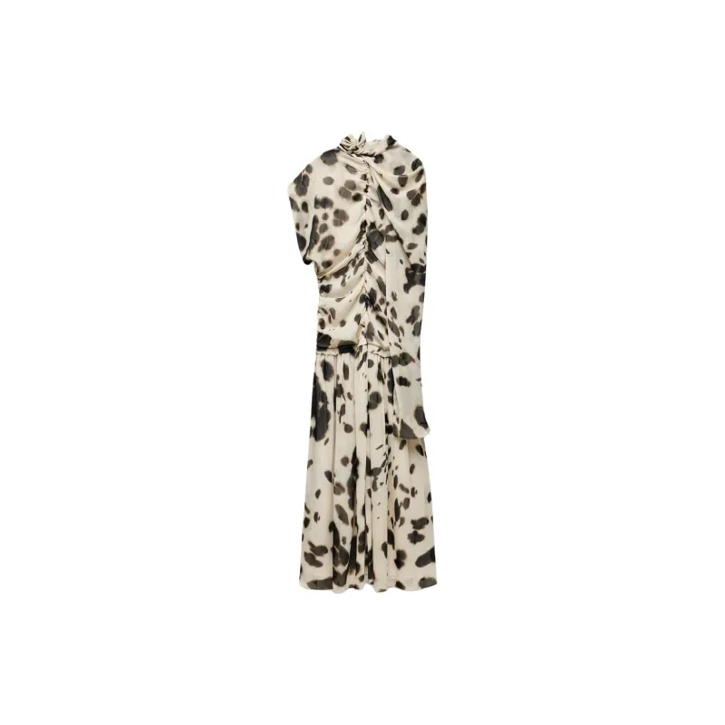 ZARA ZW Series Short-Sleeved Dresses Women's Black-1