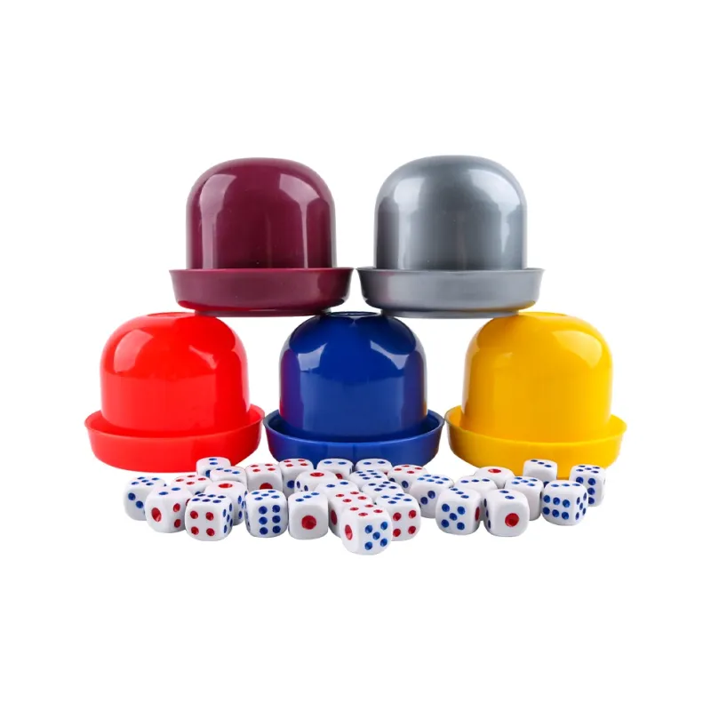 Miao Ji Dice Cup And Color Cup Five Piece Set Color Dice Shaker Cup And Stopper With 30 Pcs Dice Board Games-7
