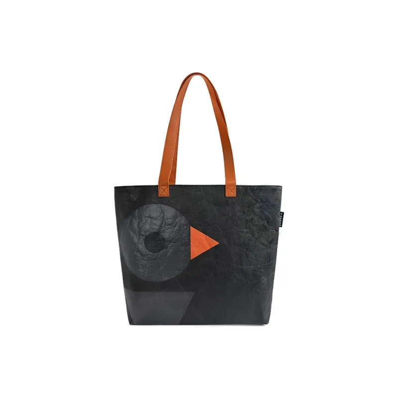Venque Polyethylene Minimalist Style Tote DuPont Paper Bag Unisex Black-0