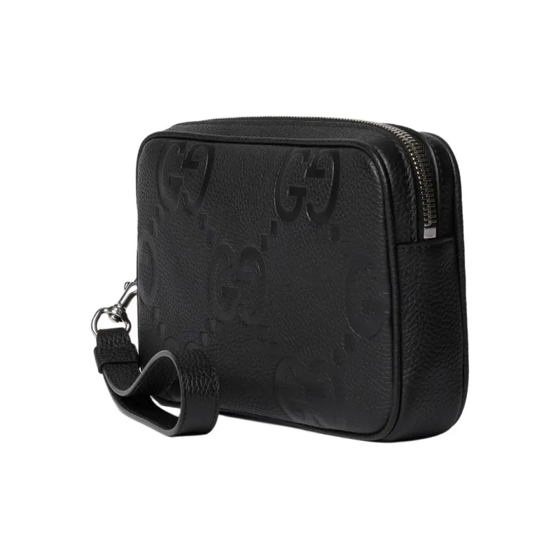 GUCCI Leather Clutch Small Size Men's Black-1