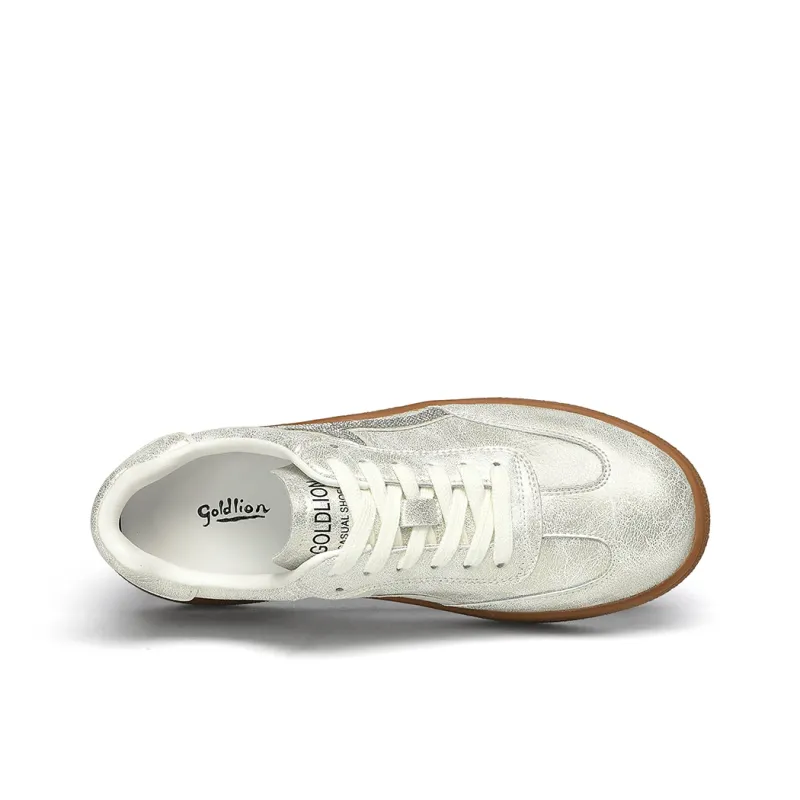 GOLDLION Lightweight Low Top Skateboard Shoes Women's Light Gold-2