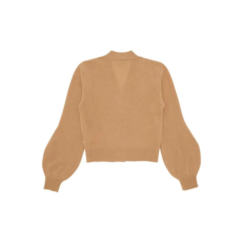 MARNI Cashmere Logo Patch Cardigan 'Buttercream'-1