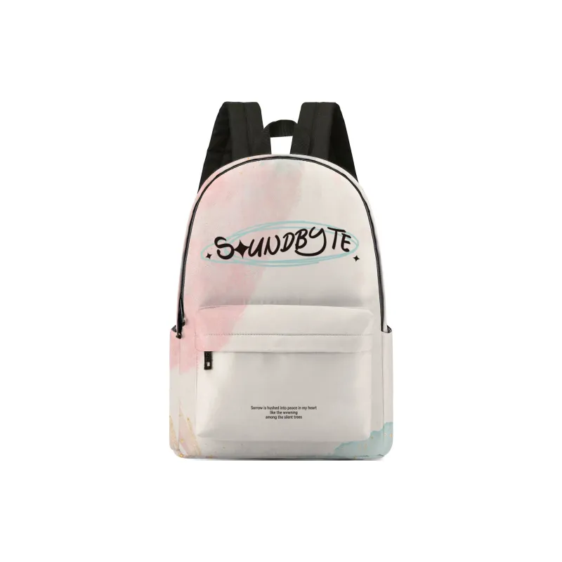 Soundbyte × ONRF Collaboration Polyester Students Backpack Laptop Bag Regular Unisex White-24