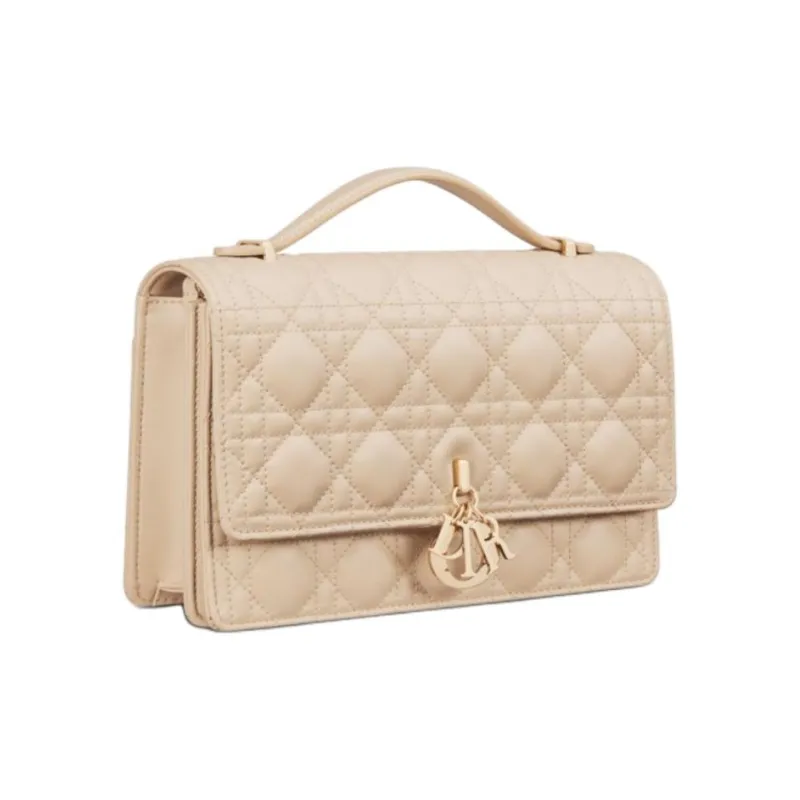 DIOR Miss Dior Lambskin Shoulder Bag Crossbody Bag Handbag Regular Women's Pink Beige-2