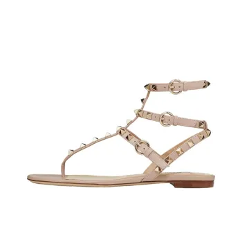 Valentino Rockstud Beach Sandals Women's Light Pink