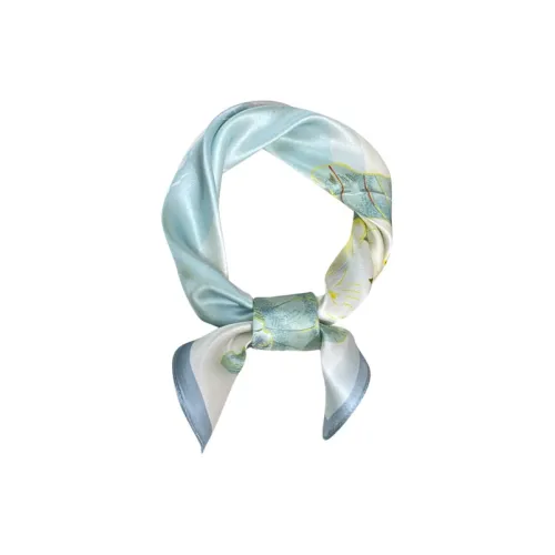 MITHAOL KUSC 100% Mulberry Silk Silk Scarves Women's Lotus Emerging From Water
