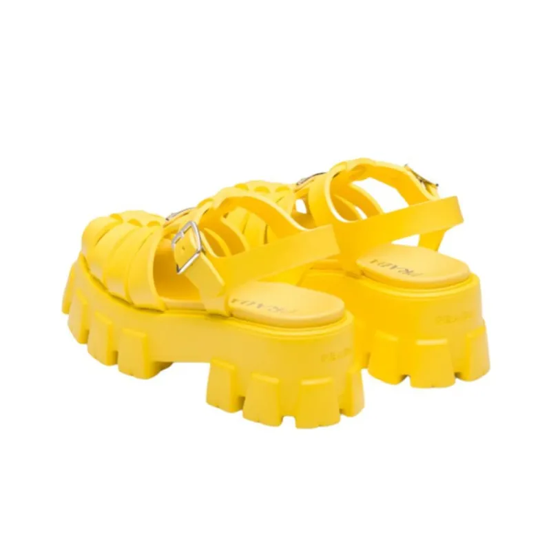 PRADA Roman Sandals Women's Sunlight Yellow-4