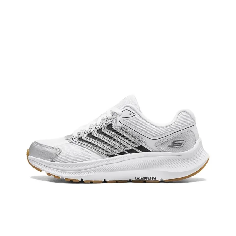Skechers WOMEN'S GO Series Breathable Coverage Low-Top Casual Running Shoes Women's White Silver-0