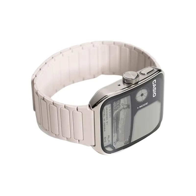 FZRT OPPO Compatibility Watch Band Armor Style Color Block Silicone Magnetic Silicone Material-2