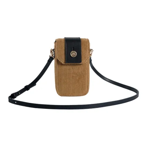 SISISM Fabric Shoulder Bag, Crossbody Bag Mini Women's Dark Brown