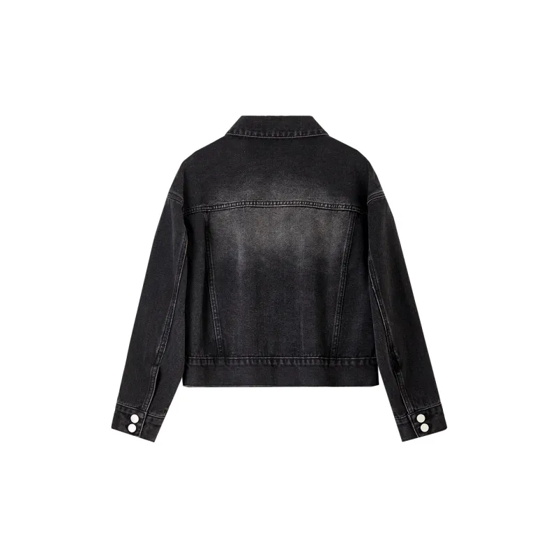 SENTUBILA Denim Jacket Women's Elegant Black-1