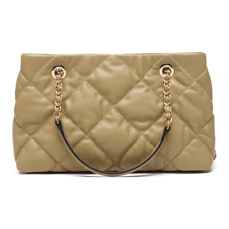 Montagut Sheepskin Chain Bag, Shoulder Bag Regular Women's Ecru/Light Green/Stone Gray/Acorn/Ice Coffee/Yellow/Black-8