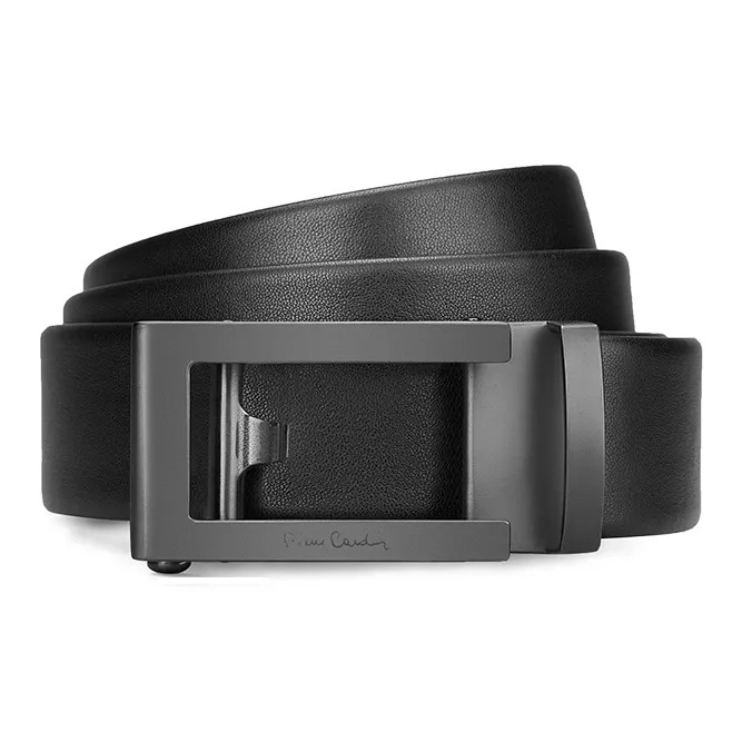 PIERRE CARDIN Stainless Steel Leather Belts Men's Width 3.4cm-0