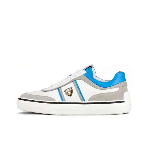 AUTOMOBILI LAMBORGHINI x TOD'S Low-Top Skateboard Shoes Men's Gray White Blue