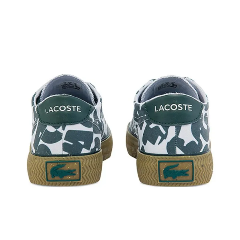 LACOSTE Low Top Skateboard Shoes Women's White Green-3