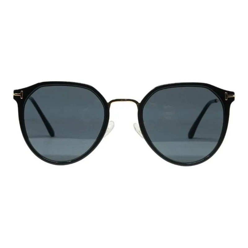 TOM FORD Plastic Metal Oval Sunglasses Unisex Black-1