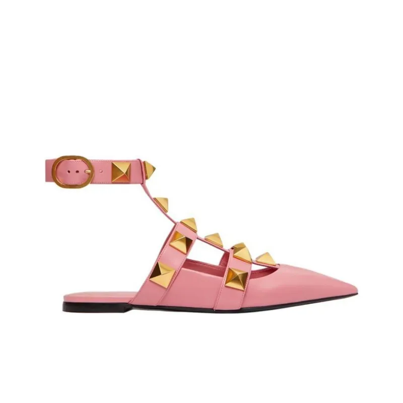 Valentino Roman Stud Beach Sandals Women's Pink-1
