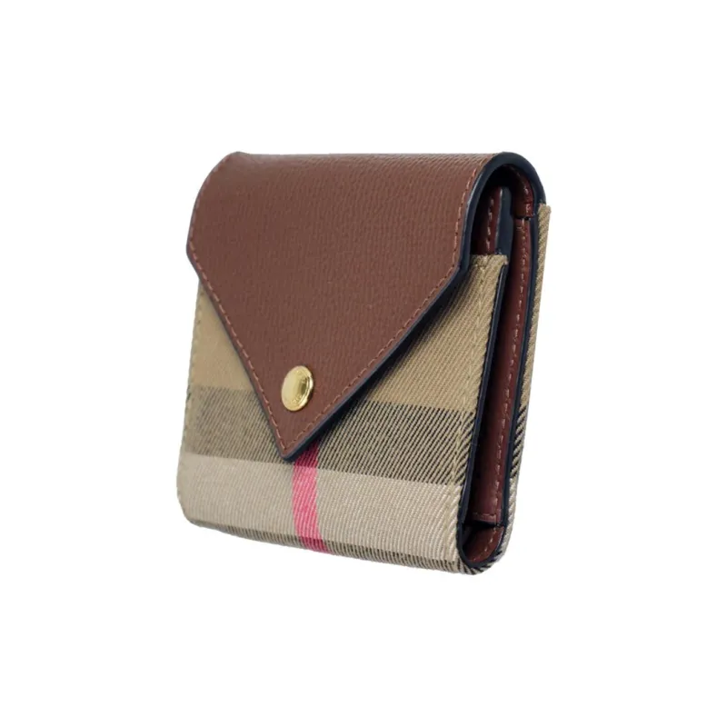 Burberry Canvas With Leather Wallet Women's Brown-1