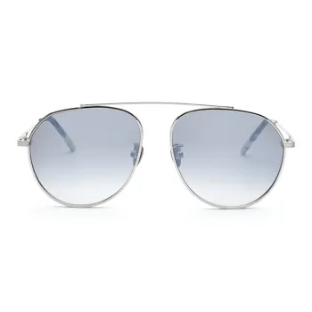 LASH Metal Irregular Shape Sunglasses Unisex Silver