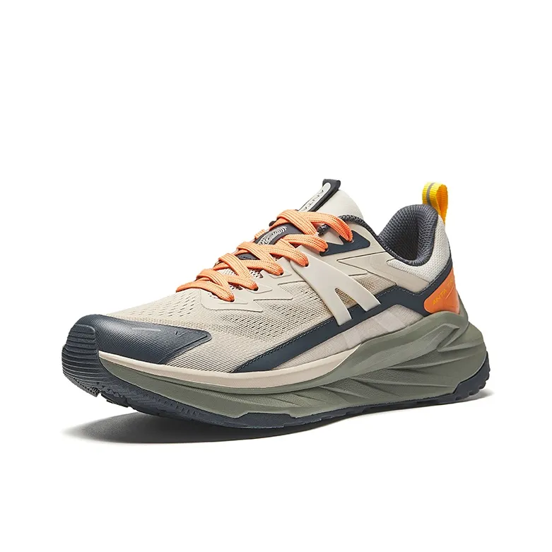 Anta Running Collection Non slip Wear resistant Shock Absorption Low Top Casual Running Shoes Men's Beige Blue Green-1
