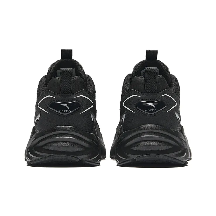 Anta Running Collection Non slip Wear resistant Shock Absorption Low Top Casual Running Shoes Men's Black Silver-3