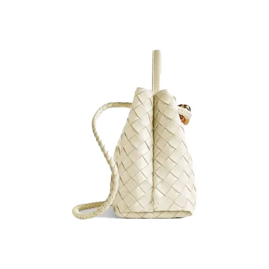 Bottega Veneta Intrecciato Sheepskin Shoulder Bag, Crossbody Bag, Handbag Trumpets Women's Sea Salt Color-1