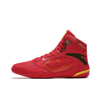 Anta Anti Slip Wear Resistant High Top Training Shoes Men's Red Gold
