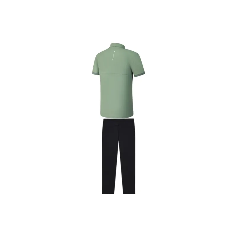 FILA Casual Sportswear Men Clothing Sets Wave Gray Green Top+Legend Blue Pants-1