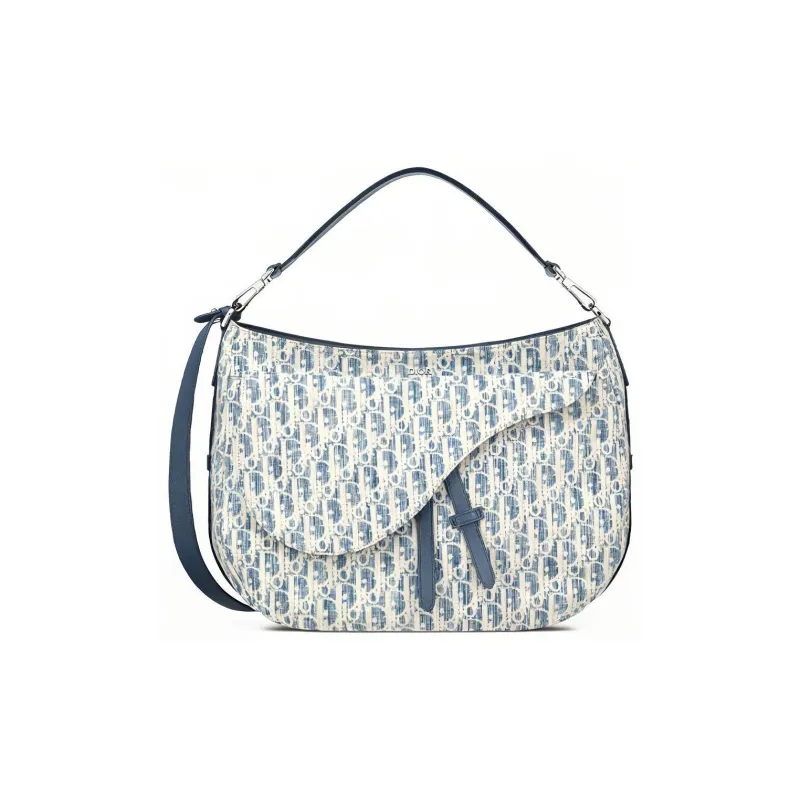 DIOR Saddle Canvas With Leather Saddle Bags Shoulder Bags Handbags Men's Blue-0