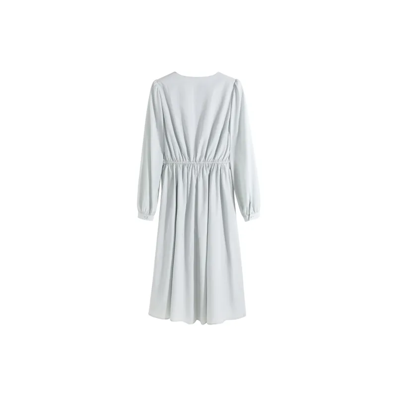 SUBEN Long Sleeved Dresses Women's Light Blue-1