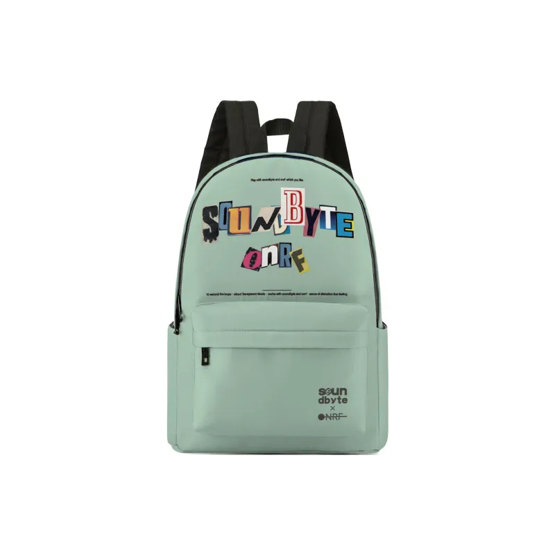 Soundbyte × ONRF Collaboration Polyester Students Backpack Laptop Bag Regular Unisex White-16
