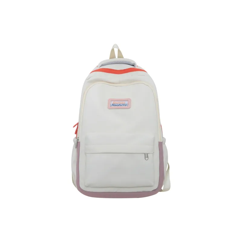 Travel Nylon Backpack Regular Women's Black/White/Yellow/Purple-4
