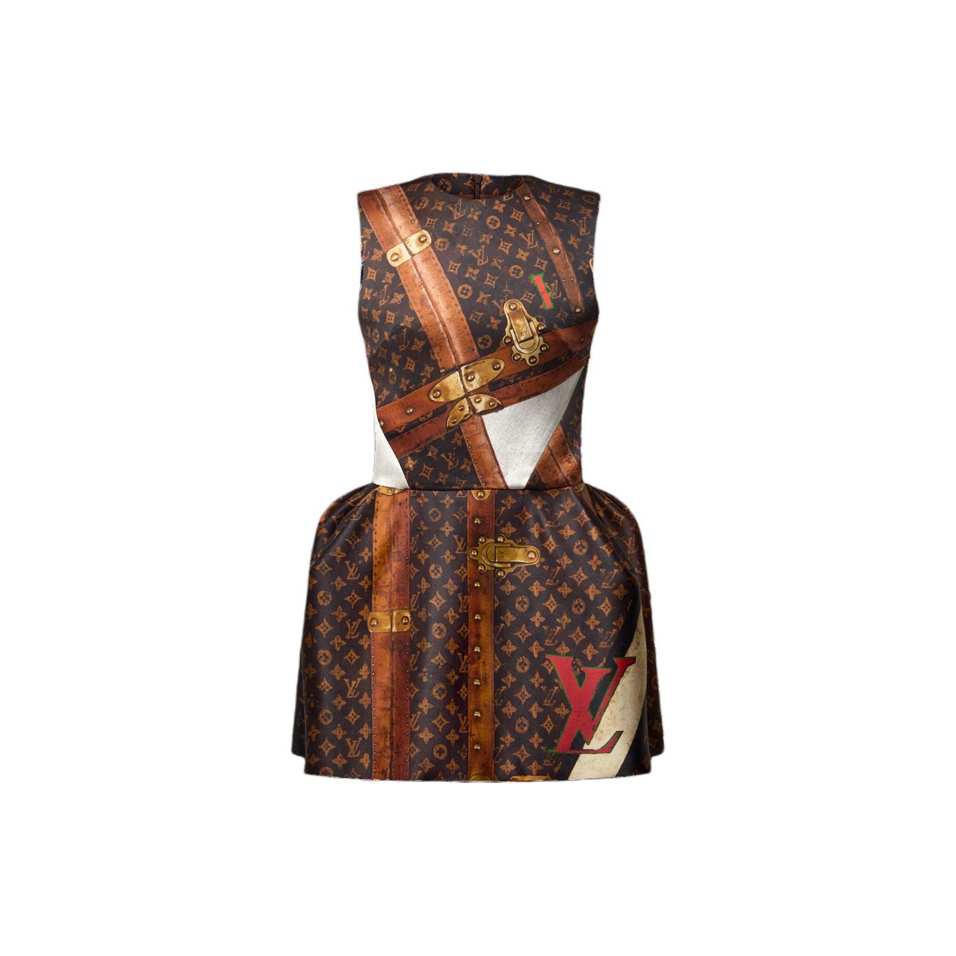 LOUIS VUITTON - LOUIS VUITTON ローウエストラッフルドレスの