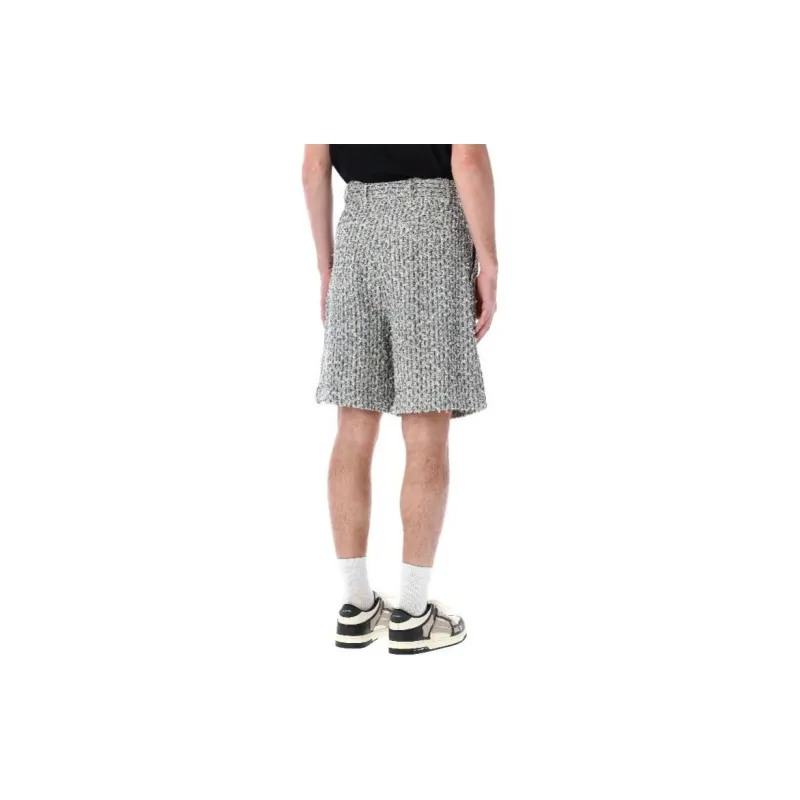 AMIRI Bouclé Logo Patch Tailored Shorts-1