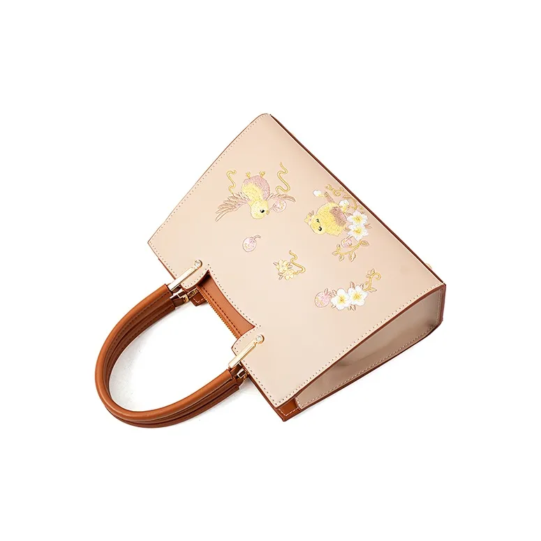 Vigno Synthetic Leather Handbag One Shoulder Crossbody Regular Women's Apricot-4