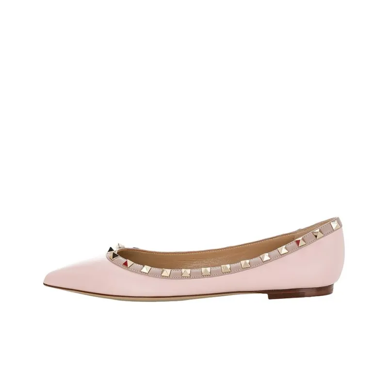 Valentino Rockstud Casual Single Shoes Women's Rose Quartz Pink-0