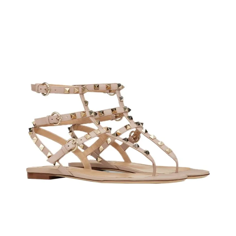 Valentino Rockstud Beach Sandals Women's Light Pink-2