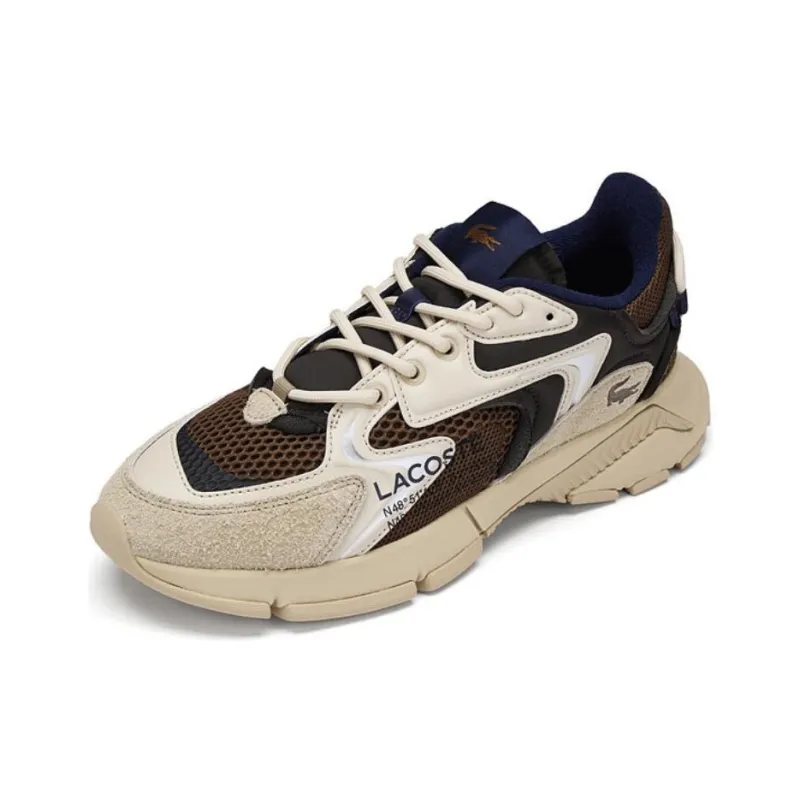 LACOSTE Anti Slip Wear Resistant Low Top Casual Shoes Men's Beige Brown-1