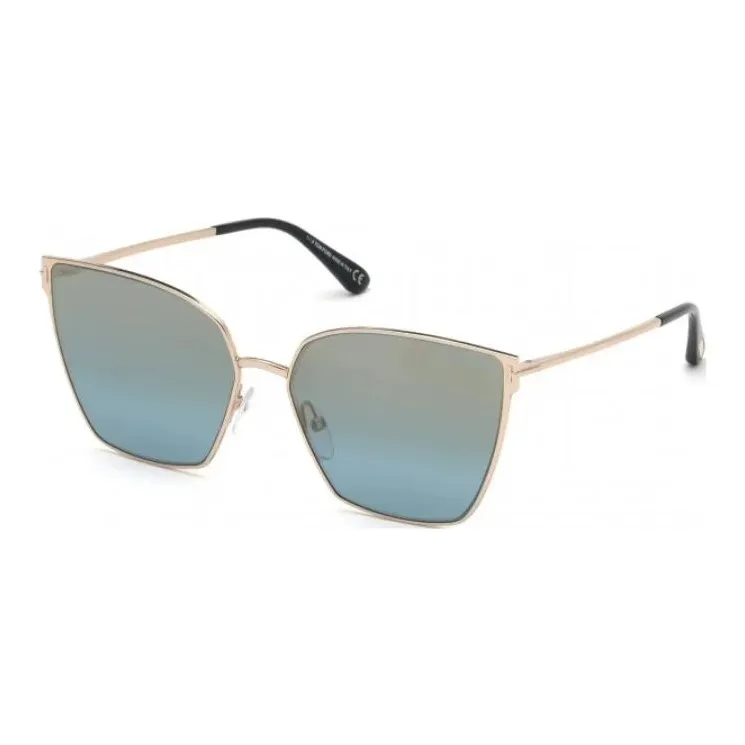 TOM FORD Metal Irregular Shape Sunglasses Unisex Gold-0