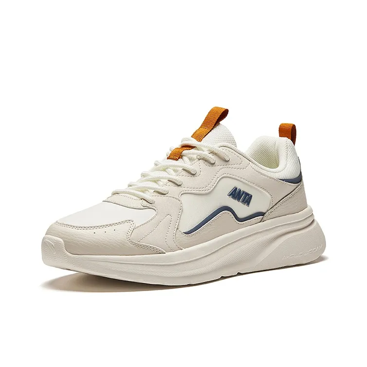 Anta Life Collection Anti Slip Wear Resistant Low Top Casual Shoes Men's Beige Gray-1